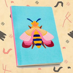 Petit carnet imprimé abeille rose